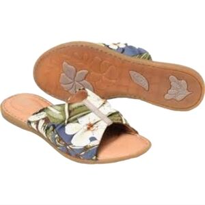 Born Women Agua Floral Sandals Flats slide shoes sz 7M